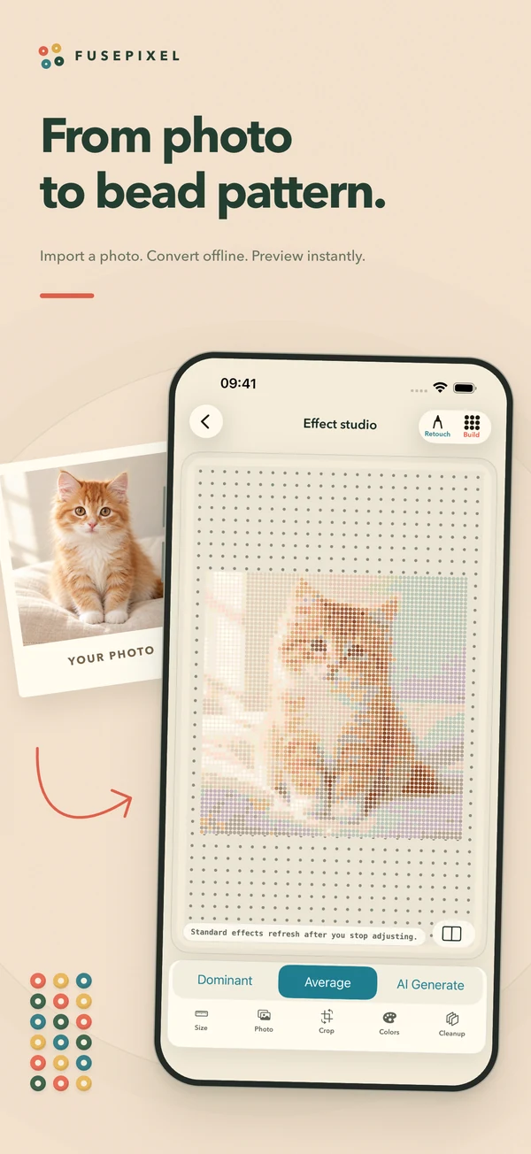 FusePixel：Turn photos into bead patterns, one creative detail at a time.