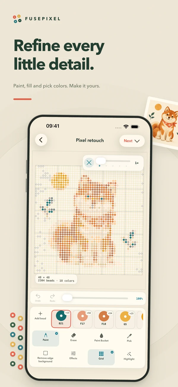 FusePixel：Turn photos into bead patterns, one creative detail at a time.