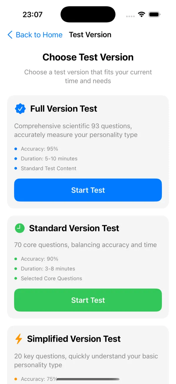 MBTI Test：An MBTI personality test with 16-type analysis.
